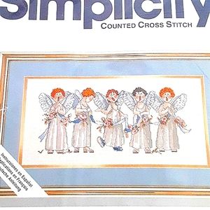 Simplicity "Cherub Choir" 05620 Counted Cross Stitch Kit Carolyn Wright 16" x 8"